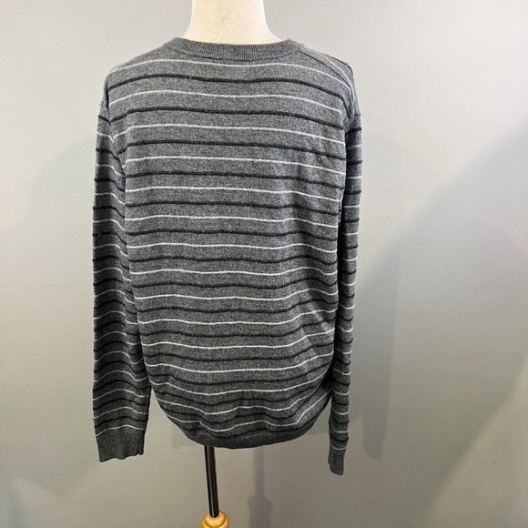 NORDSTROM‎ Grey Stripe Crewneck Sweater (XL) - Picture 5 of 8